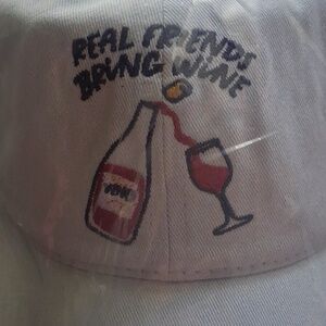New With Tags Anthropologie Real Friends Bring Wine  Icons Baseball Cap